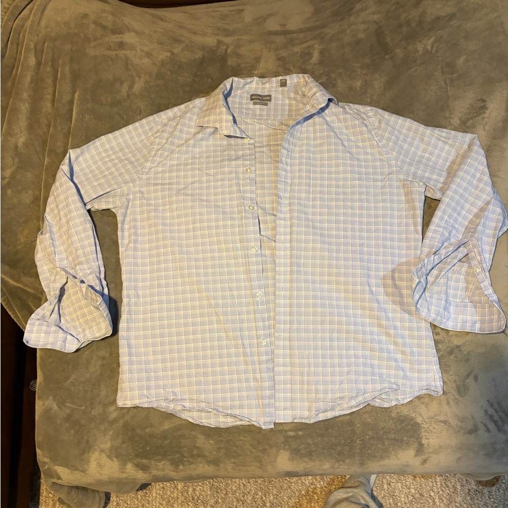 Michael Kors Blue Plaid Shirt